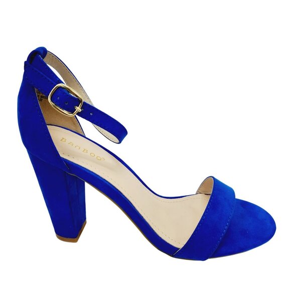 Bamboo Womens Blue High Heel Sandals Size 10 Open Toe Adjustable Strap - Picture 6 of 16